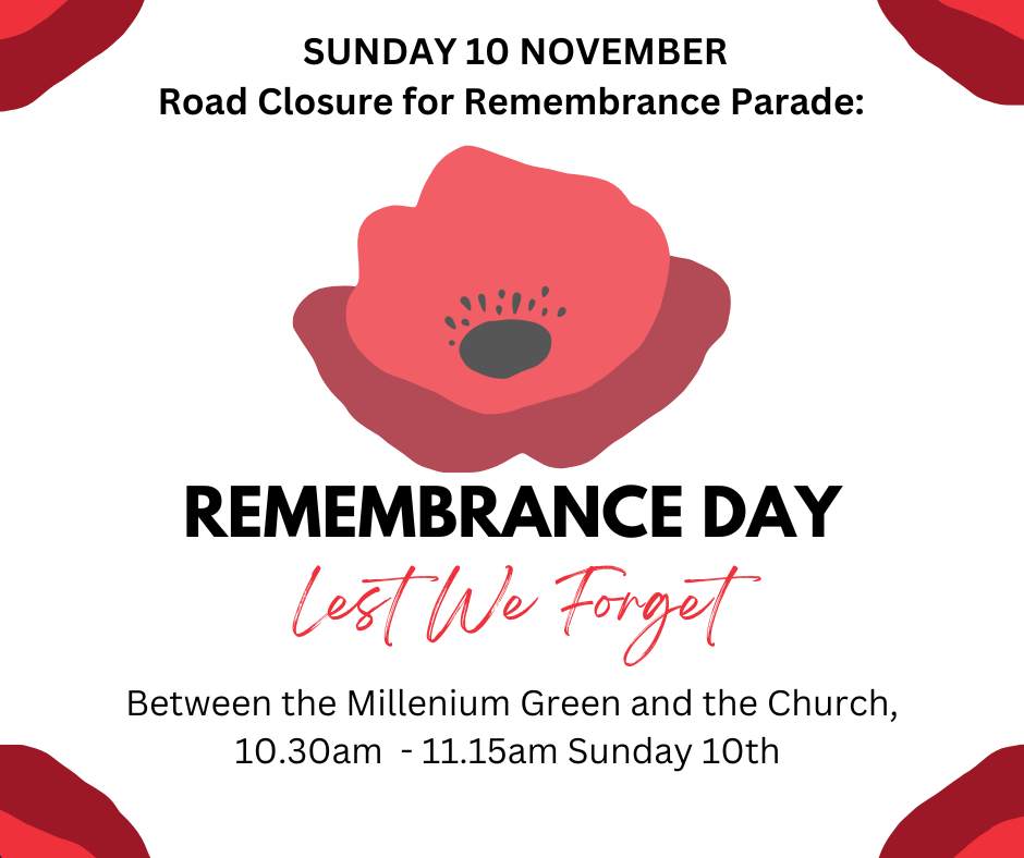 remembrance day road closure 10.30-11.15